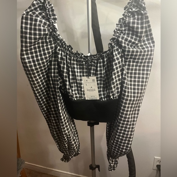 NWT Zara Gingham checkered top - Picture 4 of 6